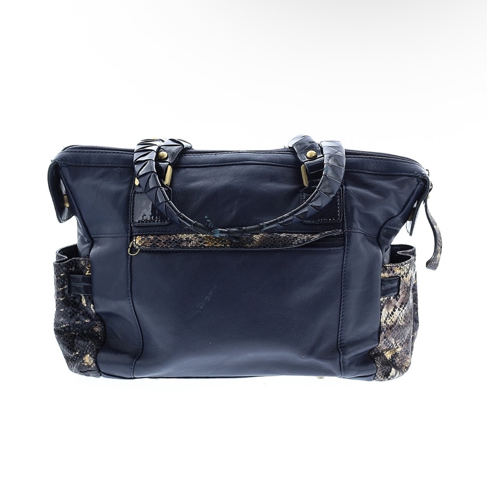 NWOT Sharif-Original by Sharif 1827 Blue Patent Handbag-MSRP $247 - Picture 3 of 3